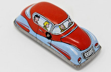 OLD TOY CAR CANVAS LITHOGRAPH RED/GREY