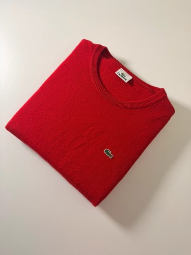 Pull lacoste col - lacoste, rouge