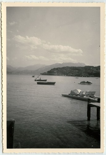 Photo ancienne pédalo - ancienne, lac