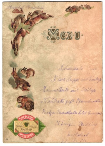 Menu suchard chocolat dos - menu,