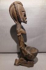 Statue Dogon côte d'ivoire Bronze ancien Ancêtre Femme agenouillée Cire Perdue