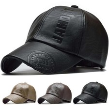 Casquette baseball en cuir PU