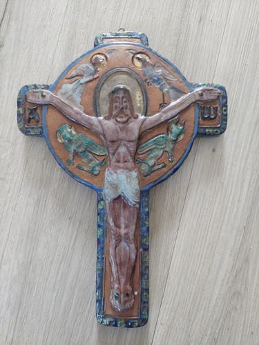 Croix christ terre cuite - croix,