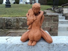 ANCIENNE STATUE TERRE CUITE