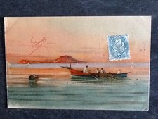 LOT OF 5 ILLUSTRATED POSTCARDS BOATS - 82133