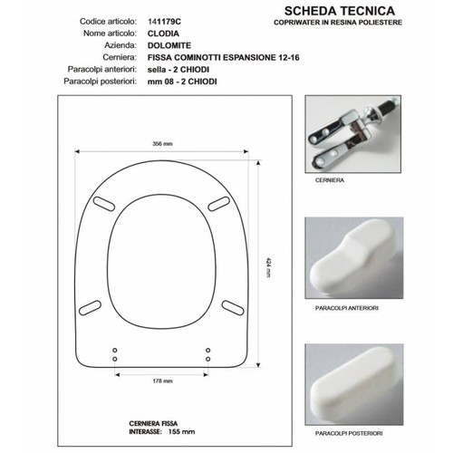 Clodia visone copriwater - visone,