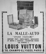 PRESS ADVERTISEMENT 1923 LOUIS VUITTON LA MALLE AUTO GRAND TOURISME