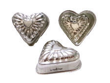 Set of 3 Metal Cake Molds "Heart" (Le Vieux Pané)