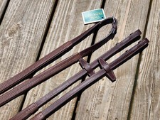 Devoucoux Stitched Brown Leather Rubber Hunter English Reins - Cob Size - NWT