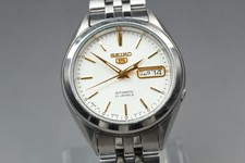Vintage [N MINT] SEIKO 5 7S26-03V0 Automatic Day/Date White 21Jewels Men's JAPAN