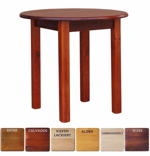 Table ronde pin - table, en