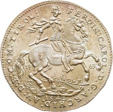 FITZ RDR Tirol Ferdinand Karl Leopold 1963 Medal Double Ducat Silver μFIM289