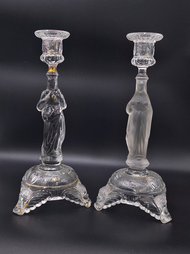 Lot bougeoirs en cristal - 12,