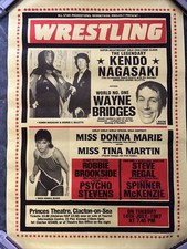 UK Retro Wrestling Poster - Steve Regal (William Regal) & Kendo Nagasaki RARE