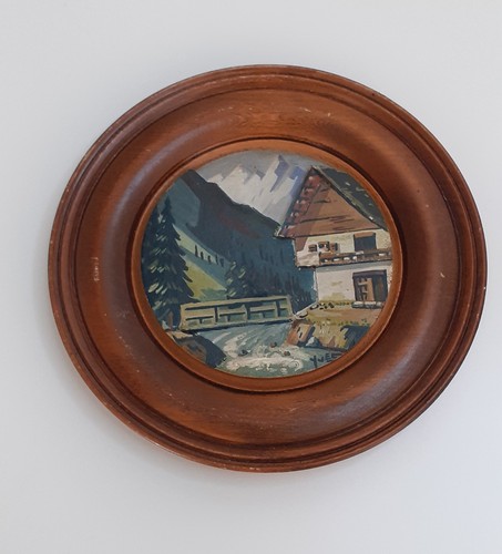 Cadre rond bois - en, vintage
