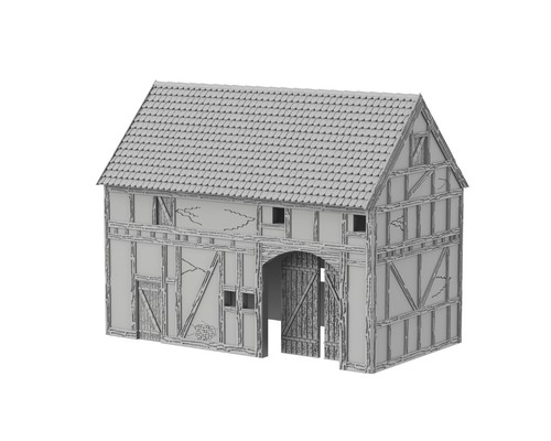 Timbered barn grange - barn,