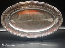 Plat ovale en métal argenté CHRISTOFLE modèle Filet Contour Chinon,monogrammé.