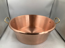 Mauviel M'Passion 1.2 mm Hammered Copper Jam Pan With Brass Handles, 14.4-qt