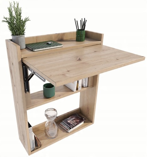 Bureau mural pliant - , chêne
