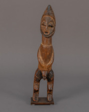 GOOD OLD AFRICAN TRIBAL ART CONGO YAKA MALE FIGURE ON METAL BASE WITH PROVENANCE