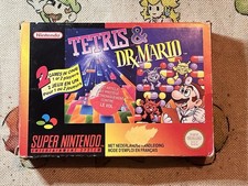 •  Tetris & DR Mario En Boîte Avec Notice  Super Nintendo PAL •
