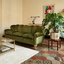 Canapé Vintage Tissu Bois