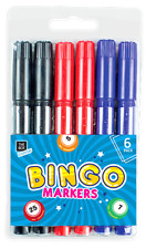 Bingo Marqueurs Tampons Crayons-Feutres Couleur Set Noir Rouge Bleu Pois Tickets