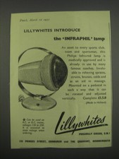 1955 Lillywhites Infraphil Lamp Ad - Lillywhites introduce the infraphil lamp