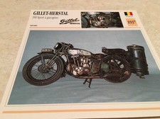 Carte moto Gillet Herstal 350 sport gazogène 1937 collection Atlas Motorcycle 