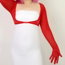 Femme Maille Dentelle Long Gants Court Haut Chemise Boléro Rétro Fête Clubbing