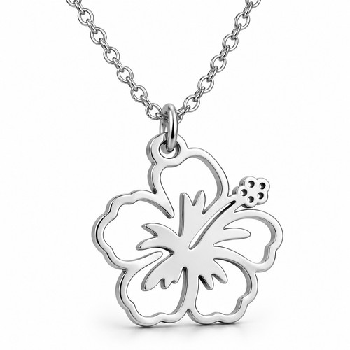 Collier fleur hibiscus femme - collier,