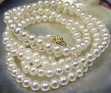 Genuine Natural White Akoya Cultured Pearl Necklace 14-50'' 6-7/7-8/8-9/9-10mm