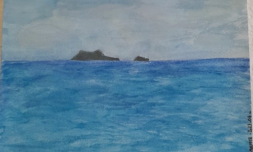 Aquarelle originale l ilot - originale, l'ilot