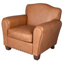 Cuir Fauteuil Cognac Fauteuil de Club Art Déco Cocktail Antique