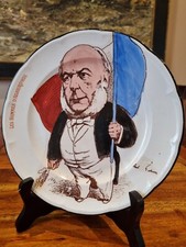 Sublime Assiette Faience Longwy XIX ème Caricature andré gill jules grevy