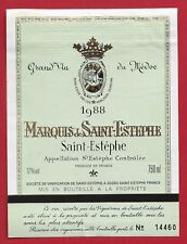 74/59 Label Label MARQUIS de SAINT ESTÈPHE 1988 Médoc Sté Vinification Reserve