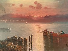 Peinture Paysage Naple Volcan