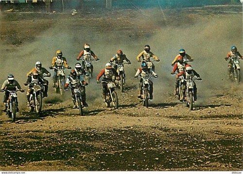 Carte postale motos course - -,