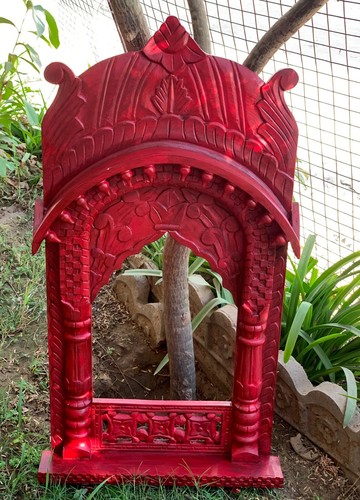 Wooden rouge peint jharokha - wooden,