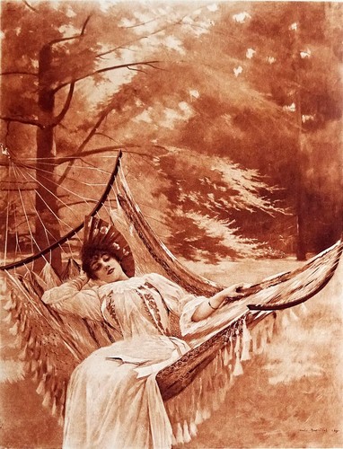 Jeune femme dans hamac - hamac, (par