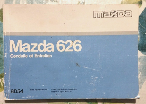 Mazda 626 manuel - mazda, conduite