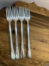 Vintage  1847 Rogers Bros IS Adoration Silverware Grille Viande Forks 1930