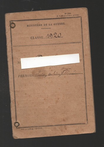 Livret militaire classe 1920 - livret,