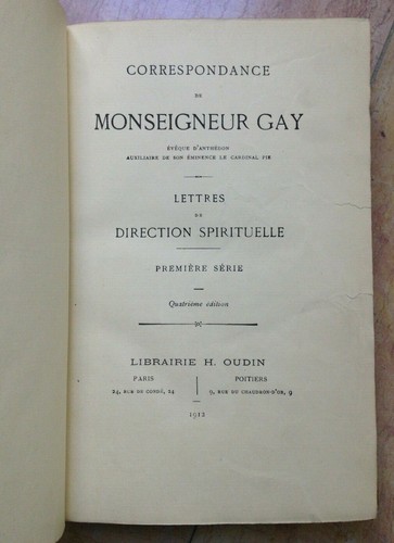 Correspondance monseigneur - de,