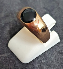 Chevalière plaqué or et Onyx - taille 52