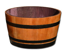 Oak Wood Half Barrel Wine - Restored & Oiled, Black Strapping