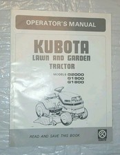 FACTORY Kubota G2000 G1900 G1800 Lawn & Garden Tractor Owner Operator Manual