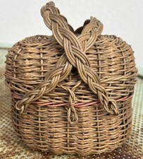 Very nice miniature wicker basket doll circa late 19th century