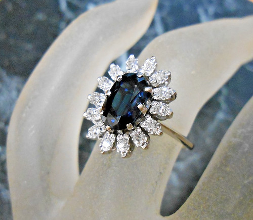 Bague blanc 18k sertie d - ,