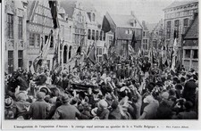 1930  --  CORTEGE ROYAL  INAUGURATION DE L EXPOSITION D ANVERS    3K572